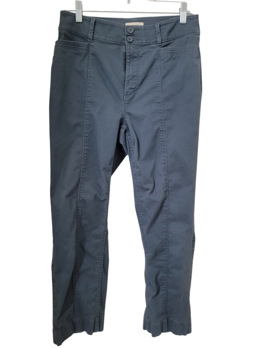 LOFT Size 4 Slate Gray-Blue Curvy High Rise Straight Leg Utility Chino Pants
